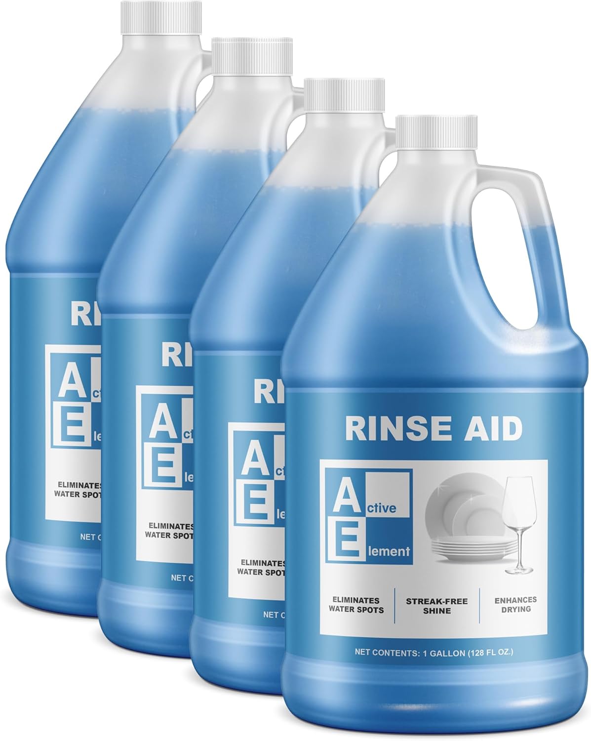 Dishwasher Rinse Aid - 1 Gallon - Extra Strength – Eliminates Water Spots - Sreak Free Shine - Enhances Drying - Dishwasher Rinse Aid Liquid