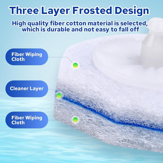 Cecailin® 60pcs Disposable Toilet Brush. Bathroom Cleaning. Disposable bowl cleaners Compatible with Most Toilet Brushes