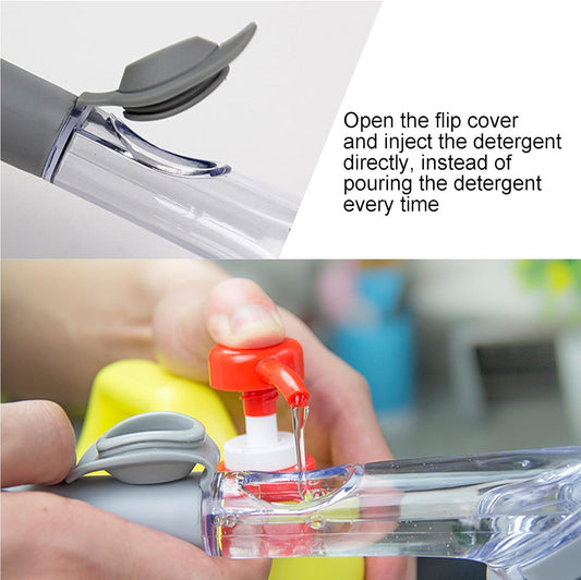 Soap Dispensing Dish Brush, Sink Dish Scrubber with Handle Hanging Replacement