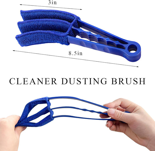 Window Blind Cleaner Duster Brush, Blind Duster Brushes with 5 Washable Microfiber Sleeves, Cleaner Brush Tools for Window Blinds Air Conditioner Vents, Car Accessories