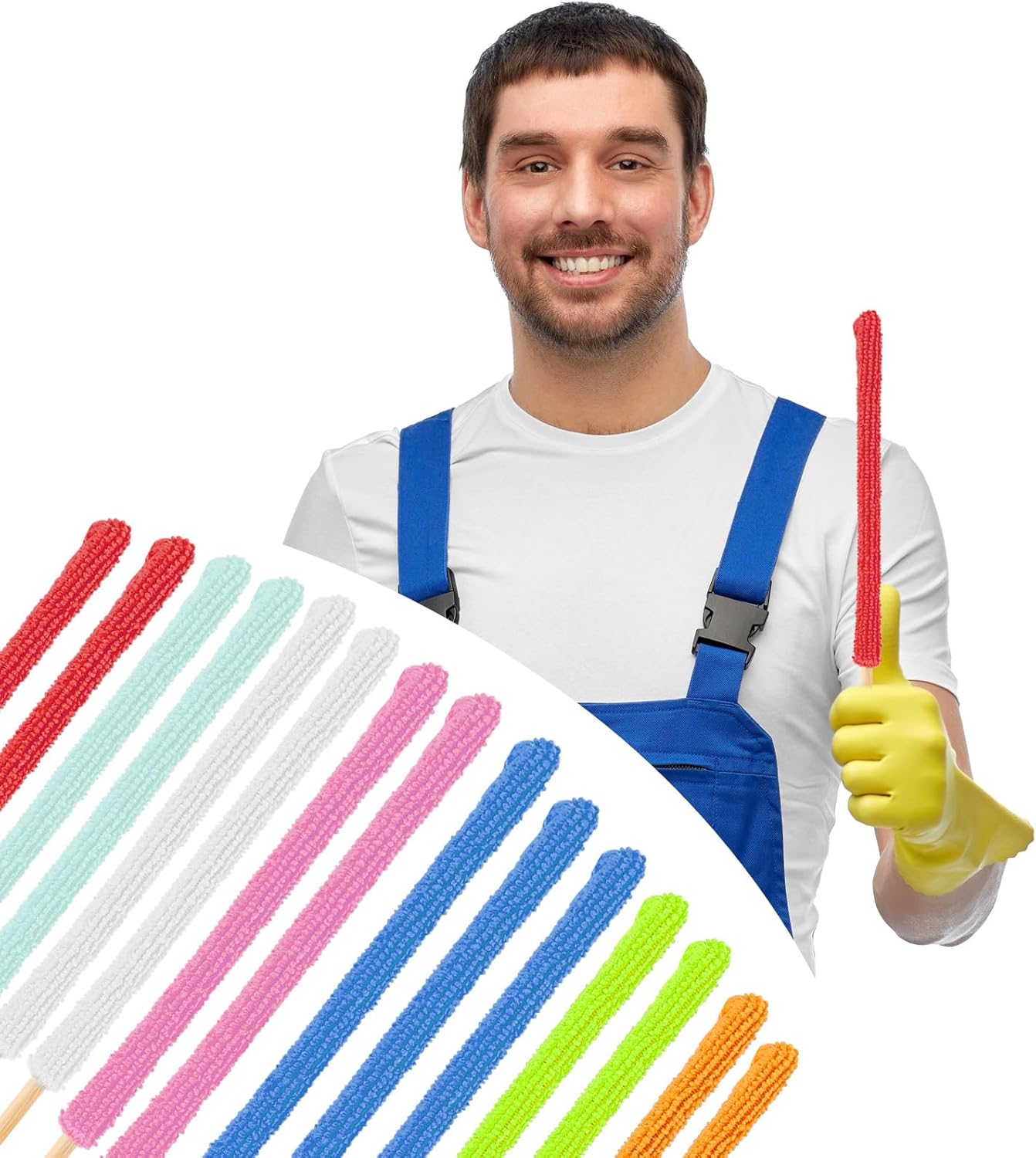 15 Pcs Fan Cleaning Brush, 26.5cm/10.43inch Air Vent Cleaner,Microfiber Detail Air Conditioner Vents Cleaners Car Crevice Clean Tool Small Duster Sticks Blinds Dusters for Cleaning Dusting Tools