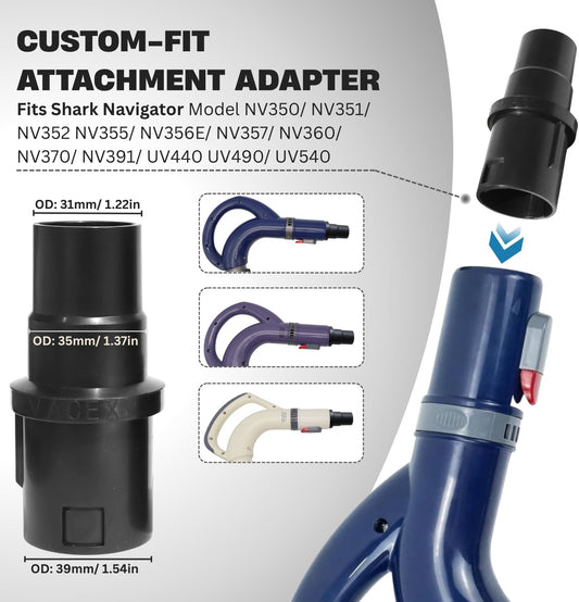 For Shark Navigator, Rotator & Rocket Vacuums: Flexible Crevice Tool for Hard to Reach Places, Dryer Vent Vacuum Attachment (Replacement Attachment Kit)