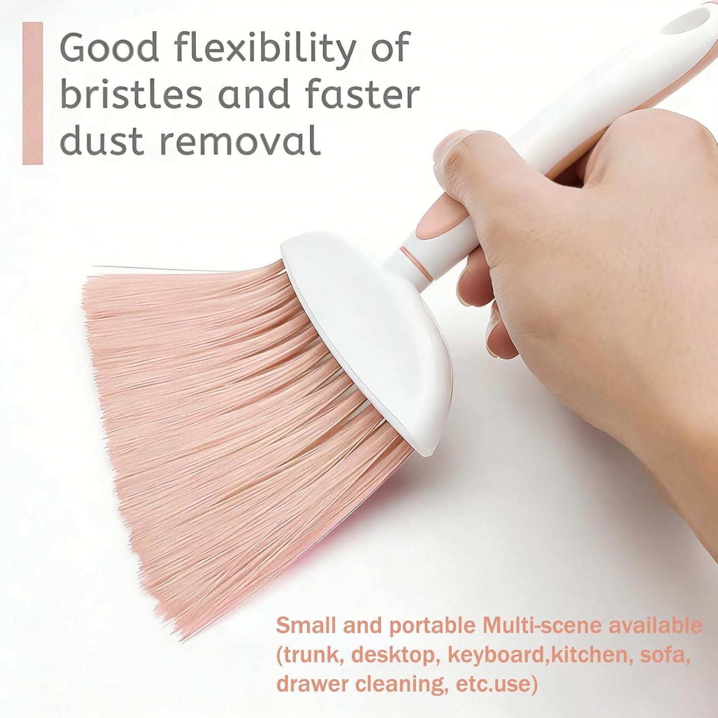 Dust pan, Mini Dustpan and Brush Set, Small Broom and Dustpan Set, Small Hand Broom and dust pan Set, Whisk Broom, Dust pan and Brush for Desk, Table, Home, Kitchen (Light Green 2pcs)