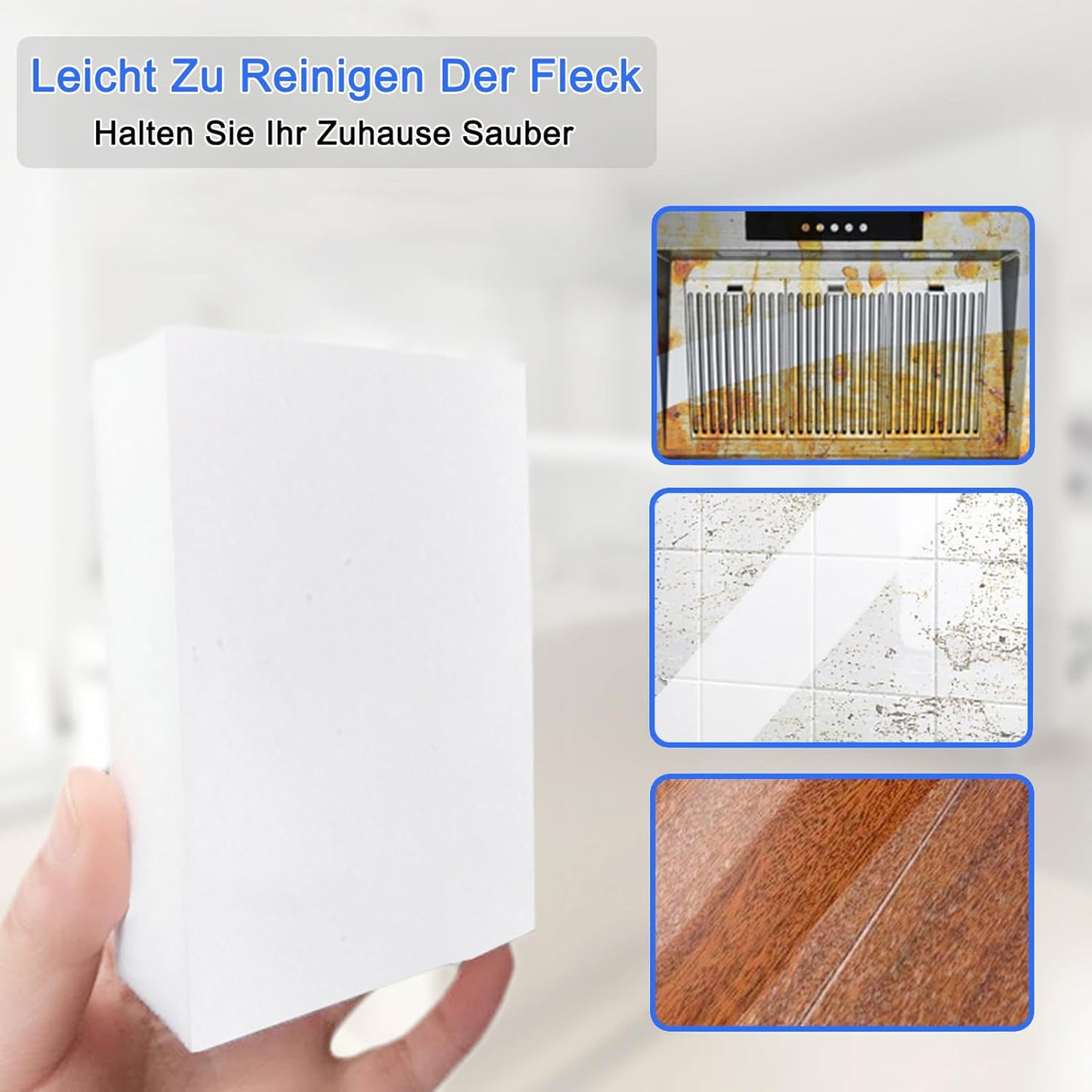 100Pack Magic Eraser Cleaning Sponge, Extra Large Melamine Sponge Foam in Bulk Boat Eraser, Multi-Functional Household Cleaning Scrubber Sponge Pads for Kitchen, Bathroom, Bathtub, Sink, Walls, Shoes