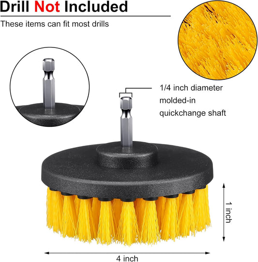 Remerry 6 Pcs Drill Brush Attachment Power Scrubber Cleaning Kit Multi Purpose Set Brushes for Bathroom Surfaces Tub Grout Shower Kitchen Tile Auto Car Boat