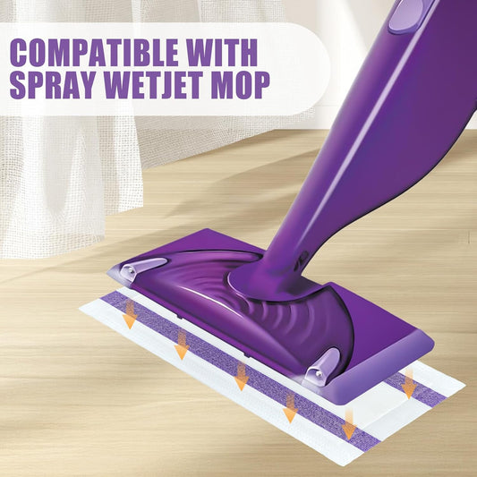 DOCXCDO 80 Pack Disposable Mop Pad Refills for Swiffer Wet Jet Spray Mop,Dry&Wet Mopping Pad Compatible with Swiffer Wet Jet and Any Model of Velcro Mop,Multi Surface WetJet Pad for Floor Cleaning