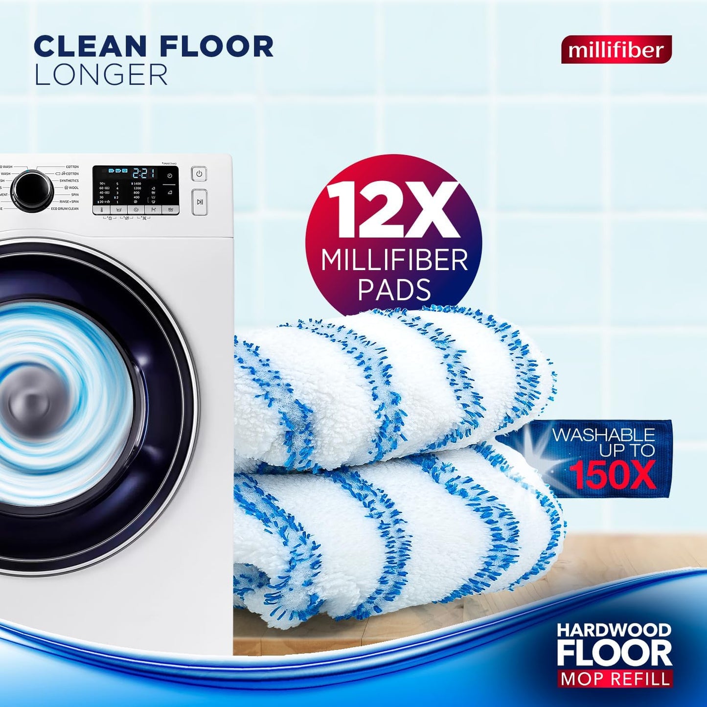 Millifiber Microfiber Mop Refills 15x8 Inches, 3-Pack (Mop is Not Included)