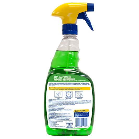 Zep All-Purpose Cleaner - 32 oz (Pack of 4) ZUALL324- designed to tackle tough grease dirt and grime throughout your home