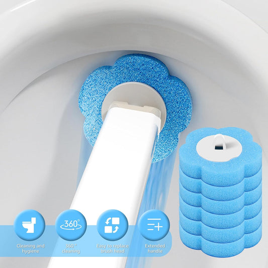 24pcs Toilet Brush Refills Replacement Sponge Heads for Toilet Bowl Cleaner Wand Hygienic Scrubbing Pads Deep Cleaning No Handle
