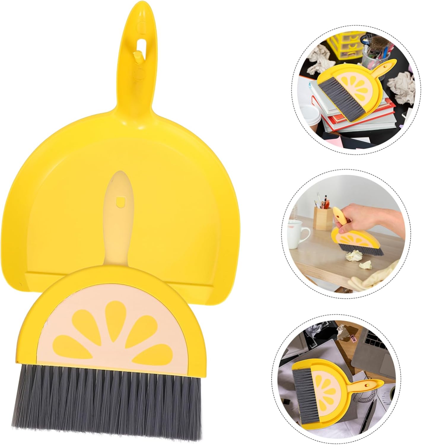 PRETYZOOM Mini Broom and Dustpan Set Lightweight Small Cleaning Kit for Desktop Car Interior Pet Hair Cleanup Compact Dustpan and Brush for Home Office Use