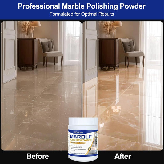 Marble Polishing Powder, Professional Touch-Up Etch Remover, Restore Shine Remove Water Stains Scratches Rings Etches for Marble Stone Granite Quartz Tile Floor Countertop Surfaces Polishing Care