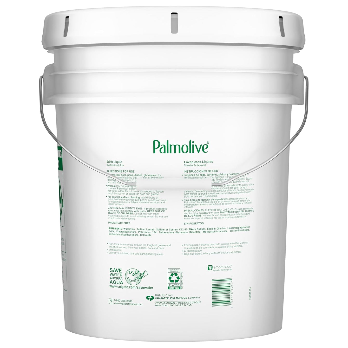 PALMOLIVE Professional Dishwashing Liquid, Dish Soap, Dish Liquid Soap, Phosphate Free, pH Balanced, Dishwasher Cleaner, 5 Gallon Bucket (Part Number: 204917), 10035110049172