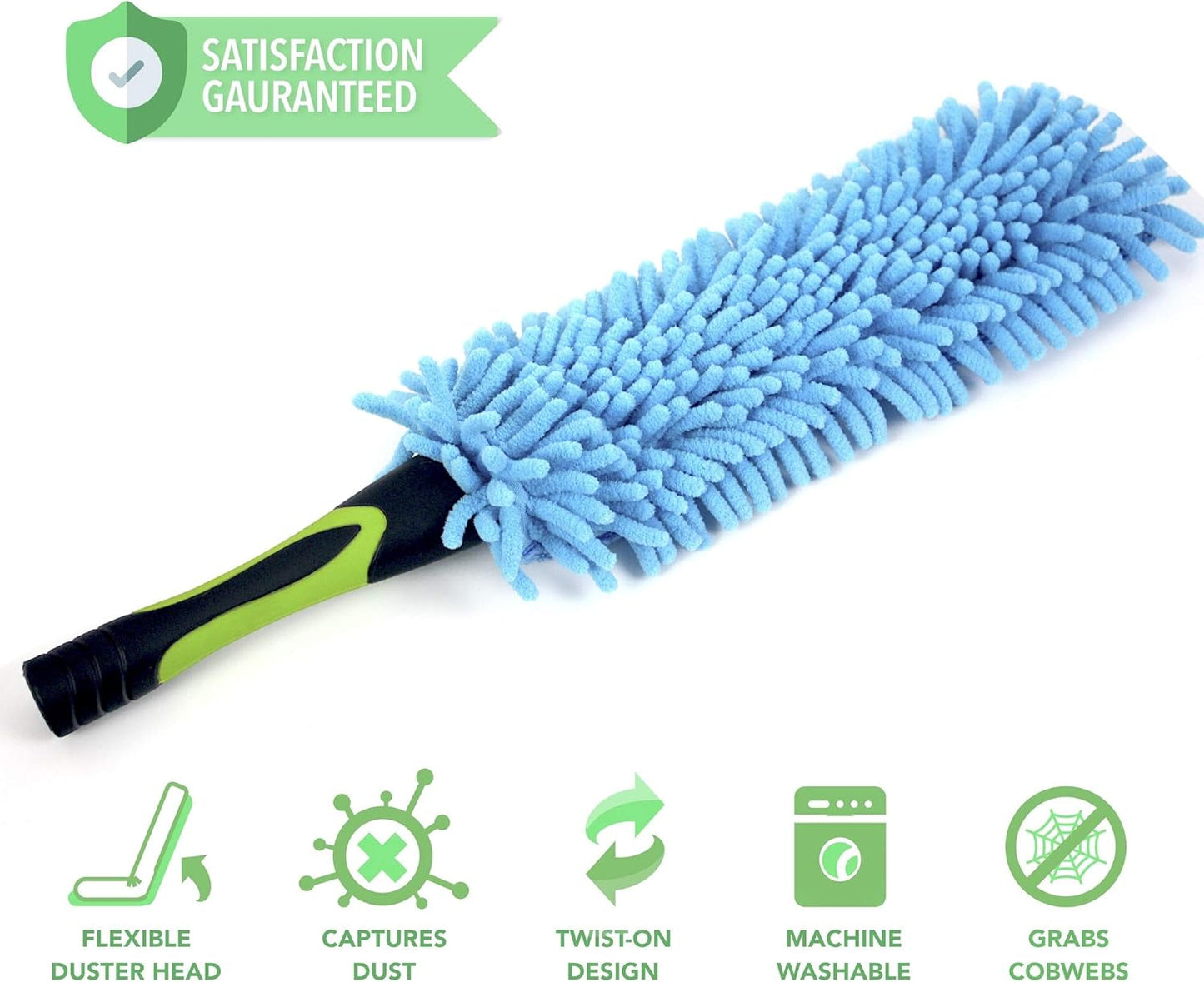 EVERSPROUT 3 Foot Flexible Microfiber Ceiling & Fan Duster | Bendable to Clean Any Fan Blade | Removable & Washable Brush Head | 3-Stage Lightweight Aluminum Extension Pole