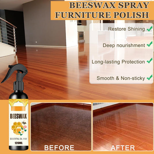 2PCS Beeswax Spray, Beeswax Spray Furniture Polish,Natural Care and Repair Agent, Suitable for Living Room, Kitchen, Wooden Furniture and Floor