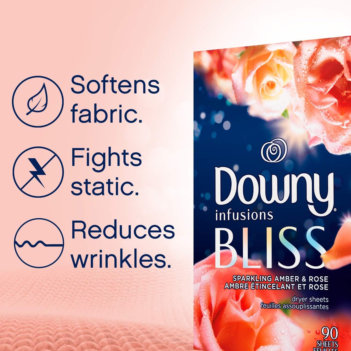 Downy Calm Mega Dryer Sheets, Large Fabric Softener Sheets for Laundry , Static Guard & Softness Boost, Laundry Dryer and Fabric Sheets, 180 Count