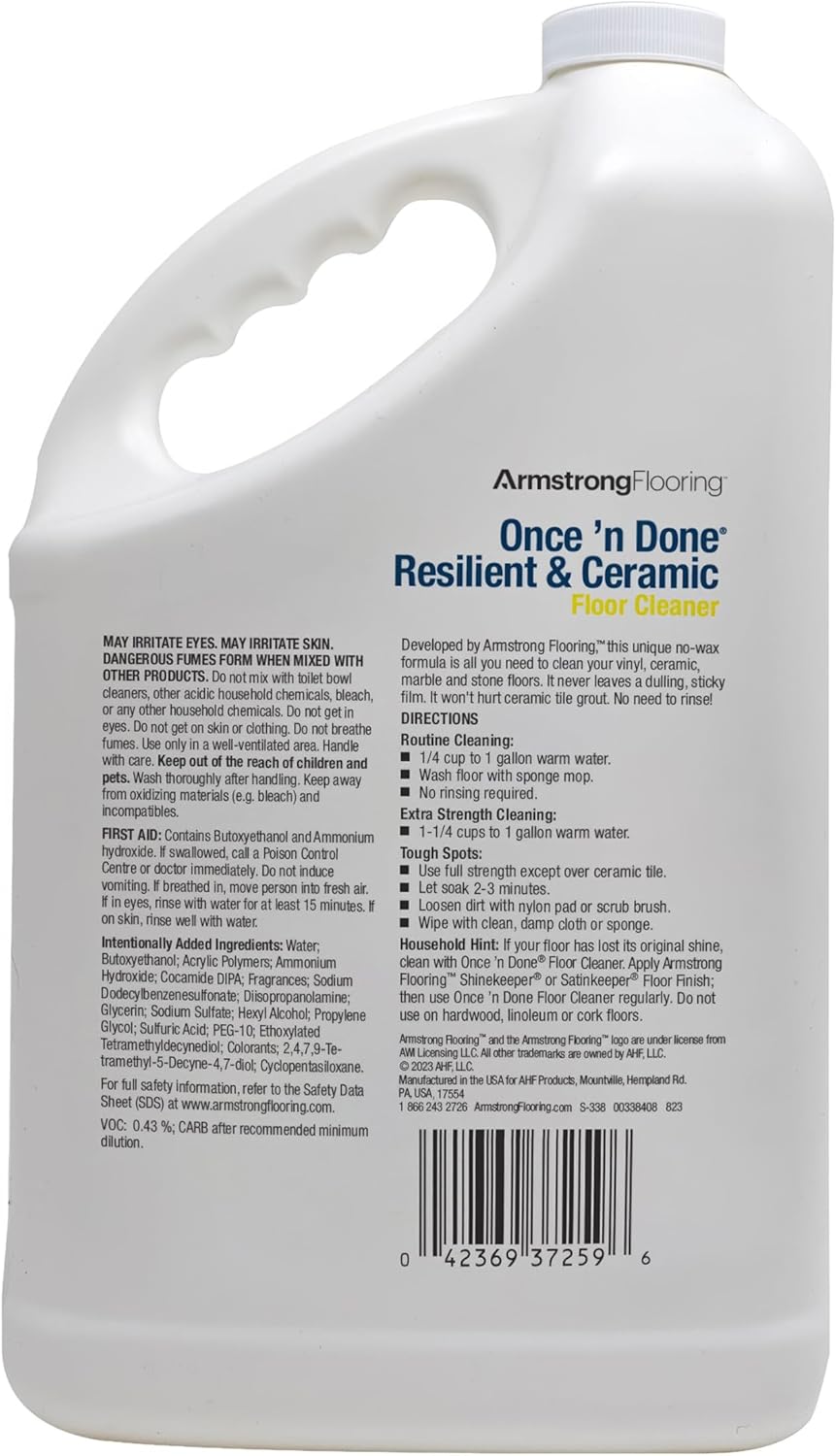 Armstrong S-337 Once'n Done Resilient & Ceramic Cleaner Refill Ready to Use 64 oz
