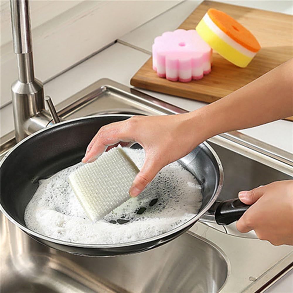 Multi-Purpose Scouring Pad by Scrub-It - Non-Scratch Cleaning Dobie Pads for Pots, Pans, Dishes, Utensils & Non-Stick Cookware - Sponge Scrubbers Use for Kitchen, Bathroom & More (6 Pack)