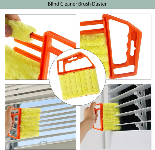 Openfly Venetian Blind Cleaner Duster Tool, Hand-held Window Shutters Duster, Window Blind Cleaning Tool, Groove Gap Cleaning Brush for Blind, Air Conditioner, Car Vents, Fan, Door Window Track- 8Pack