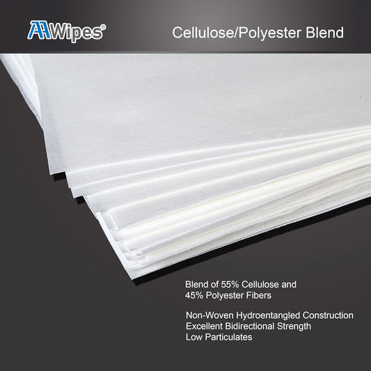 AAwipes Cleanroom Wipes Nonwoven Wipes Cellulose/Polyester Blend (Grade A, 68 Gram) 9" x 9"for Lab, Electronics, Pharmaceutical, Printing and Semiconductor Industries (Bag of 150 Pcs)