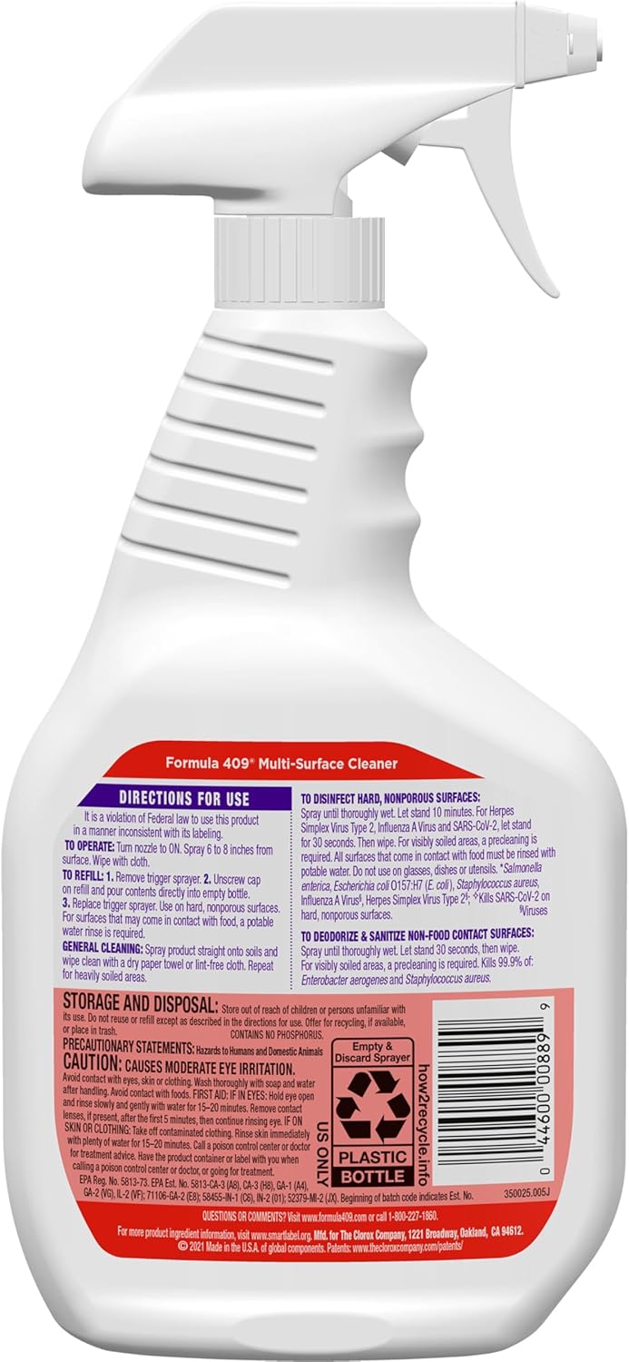 Formula 409 Multi-Surface Cleaner, Spray Bottle, Original, 32 Fluid Ounces (Package May vary)