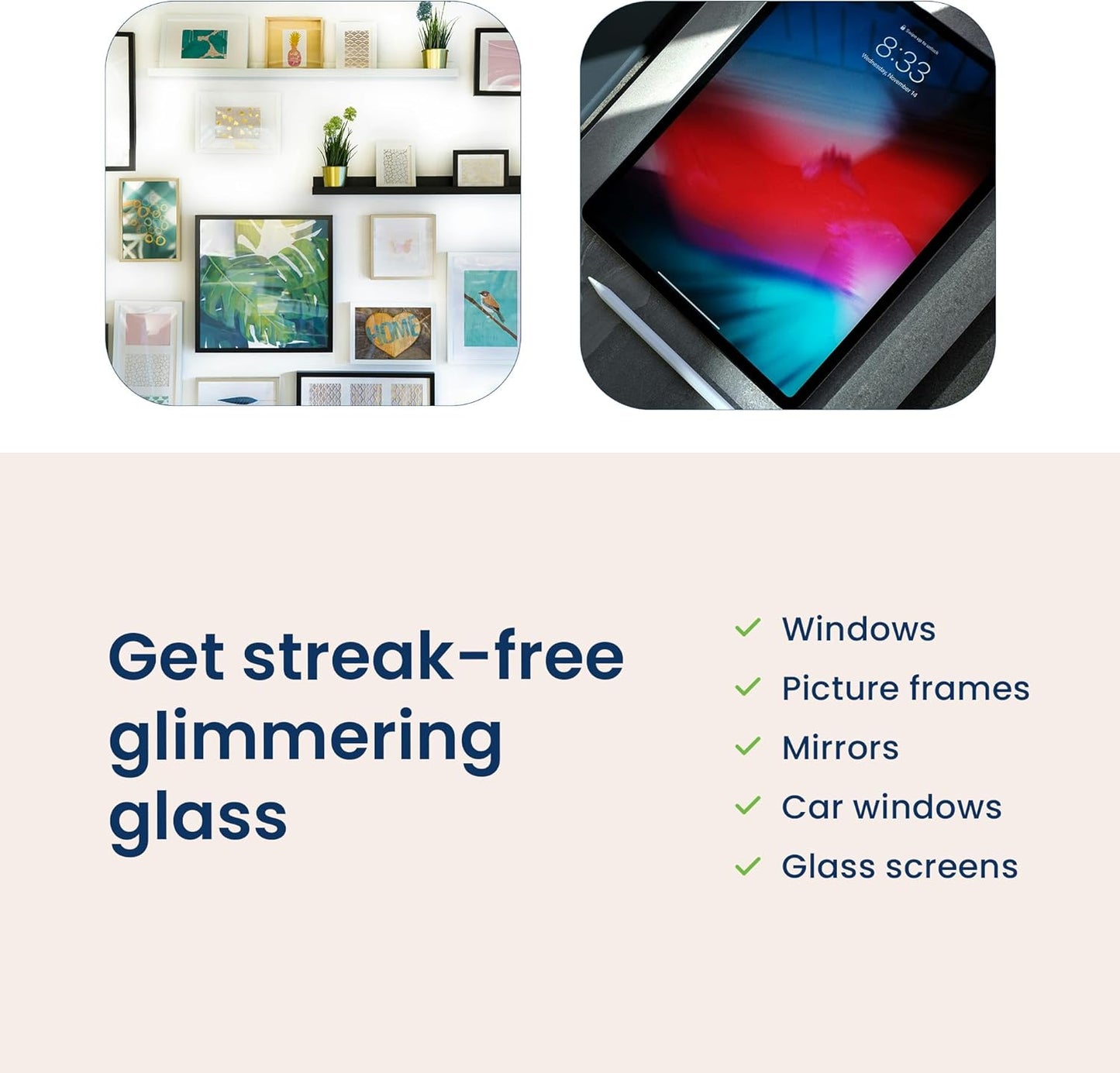 Truly Free Natural Glass Cleaner Kit - Removes Dirt & Debris for Sparkling Clean Windows & Glass Surfaces at Home, Office & Garage, Includes 16 oz Reusable Empty Bottle + Two Fills, 3 oz ea.