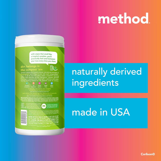 Method Lime & Sea Salt All Purpose Cleaning Wipes, 70 CT
