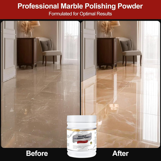 Marble Polishing Powder, Professional Touch-Up Etch Remover, Restore Shine Remove Water Stains Scratches Rings Etches for Marble Stone Granite Quartz Tile Floor Countertop Surfaces Polishing Care