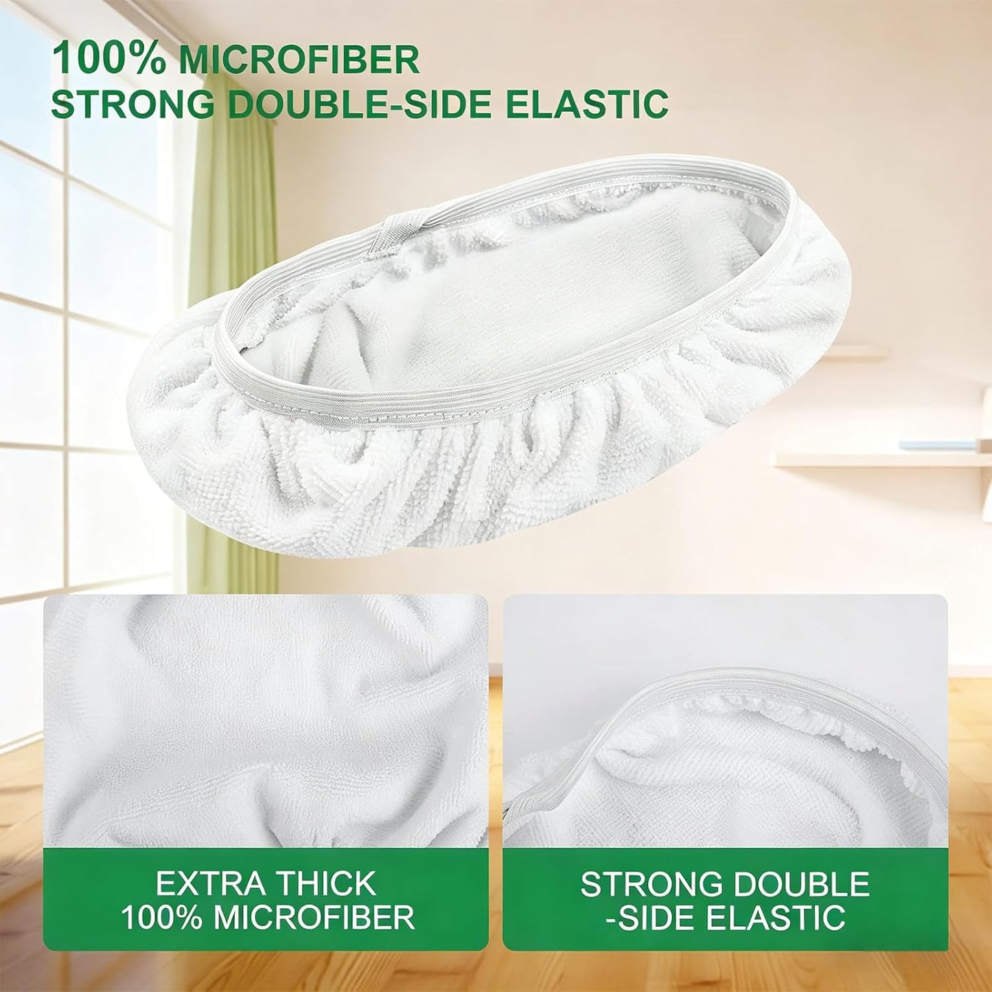 KEEPOW Reusable Mop Pads Compatible with Swiffer Sweeper Mop, Dry Sweeping Cloths for Swiffer Pads, 8 Pack Washable Microfiber Wet Mopping Cloth Refills for Surface/Hardwood Floor Cleaning