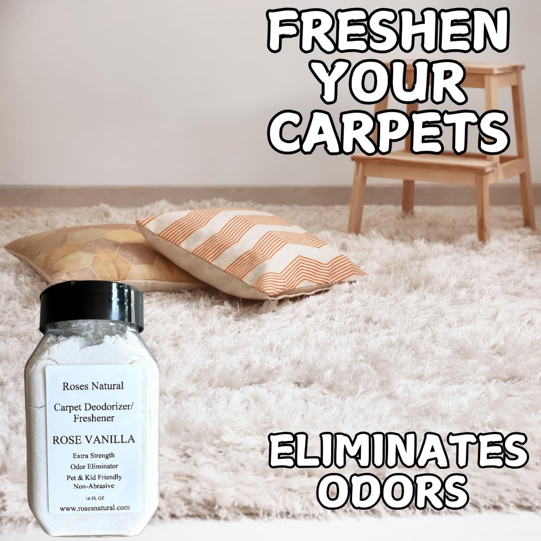 Carpet Deodorizer & Freshener, Pet & Kid-Friendly, Odor Eliminator (Vanilla, 4 oz)