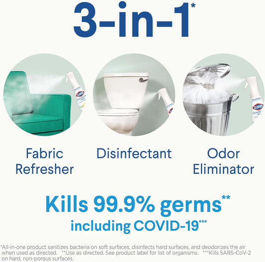 Clorox Disinfecting Mist, Lemon and Orange Blossom, 1 Spray and 1 Refill, 16 oz Each