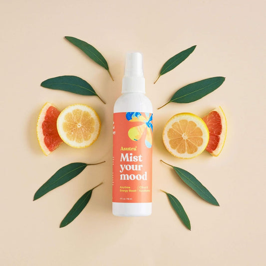 ASUTRA Multi-Use Essential Oil Aromatherapy Spray (Citrus & Eucalyptus), 4 fl oz – Mist for Face, Body, Rooms & Linens – Car, Fabric, and Bathroom Freshener