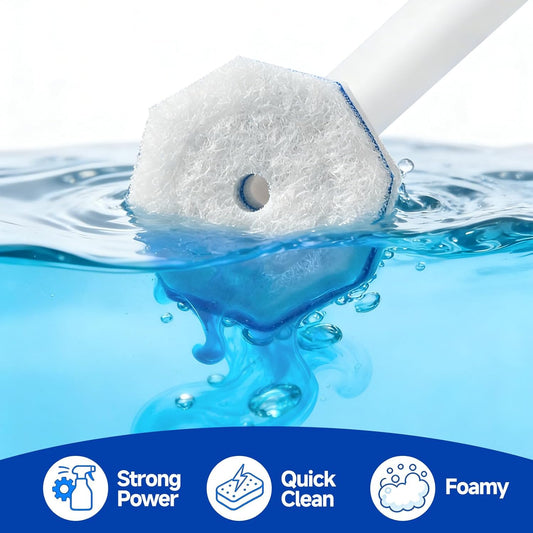 50 Count Disposable Toilet Brush,Toilet Cleaner Refills,Replacement Heads for Toilet Cleaning System,Compatible with Most Toilet Brushes(not Included Brush Rod)