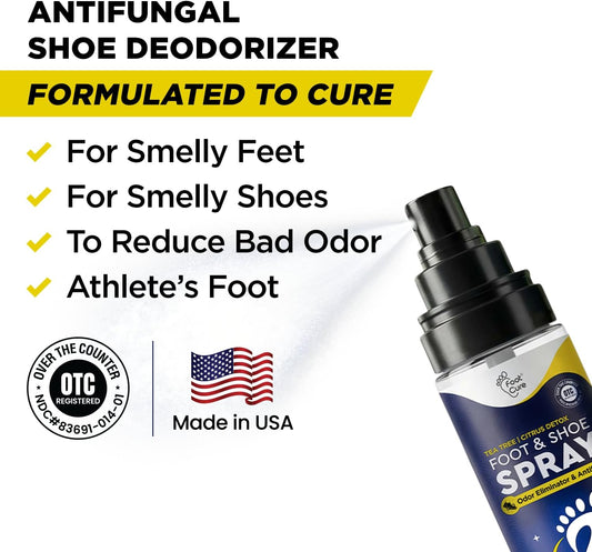 Tea Tree Foot Odor Spray - Mint Blast Shoe Deodorizer for Smelly Feet, Athletes Foot Spray Odor Eliminator No More Smelly Shoes or Stinky Feet | Removes, Controls & Prevents Odors - 120ml Made in USA