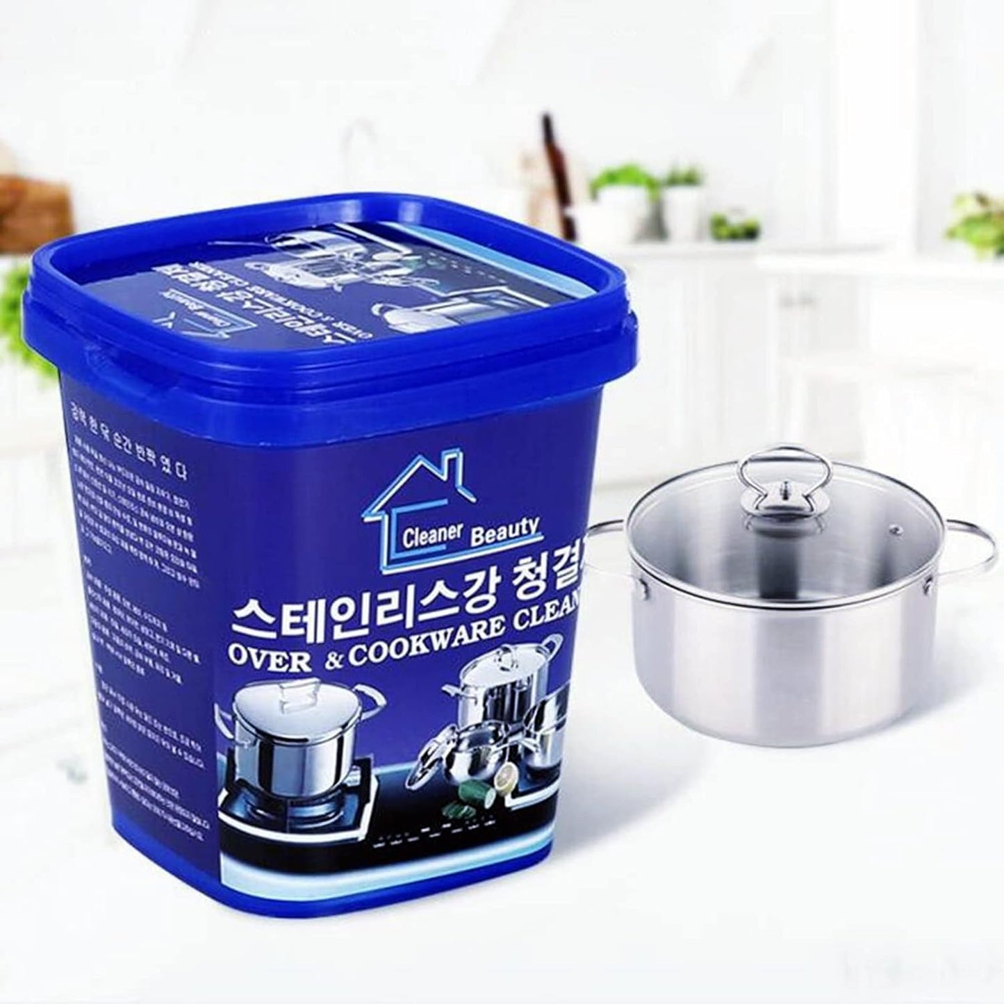 TOKLYUIE Stainless Steel Cleaning Paste 500g,powerful Cookware Rust Removal Cleaning Paste,kitchen Stainless Steel Cleaner,decontamination Paste for Cleaning the Bottom of the Pot (200g)