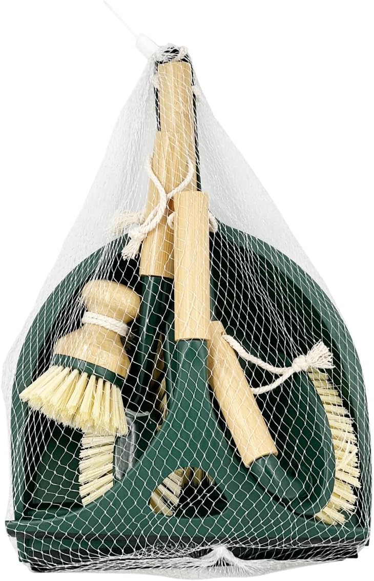 Pine-Sol Scrub Brush Set - Long Handle Cleaning Brushes with Heavy Duty Bristles and Comfort Grip - Scrubbers for Kitchen, Household, and Dishwashing, 5 Pieces