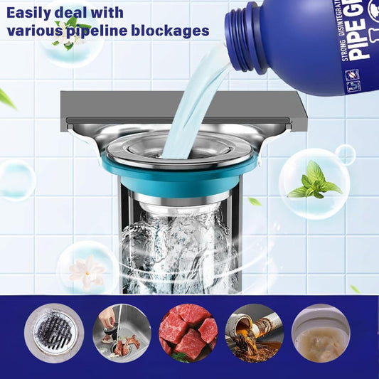 Pipe Gel, Pipe Drain Cleaner 10.6OZ, Professional Drain Opener for Kitchen Sink, Pipe Dredging Cleaner for Kitchen Sinks, Shower Drains, Tubs