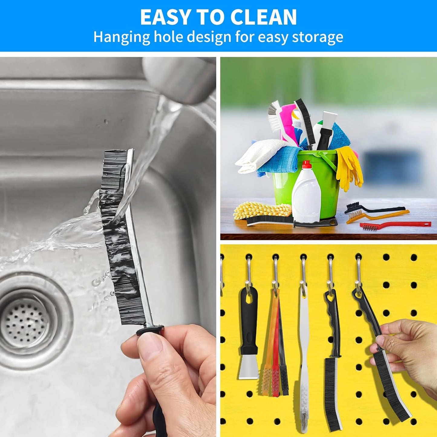 4TH Crevice Cleaning Brush Set–Household Deep Cleaning Supplies, Perfect for Small Spaces, Grout, and Tough Tasks -12 Pack