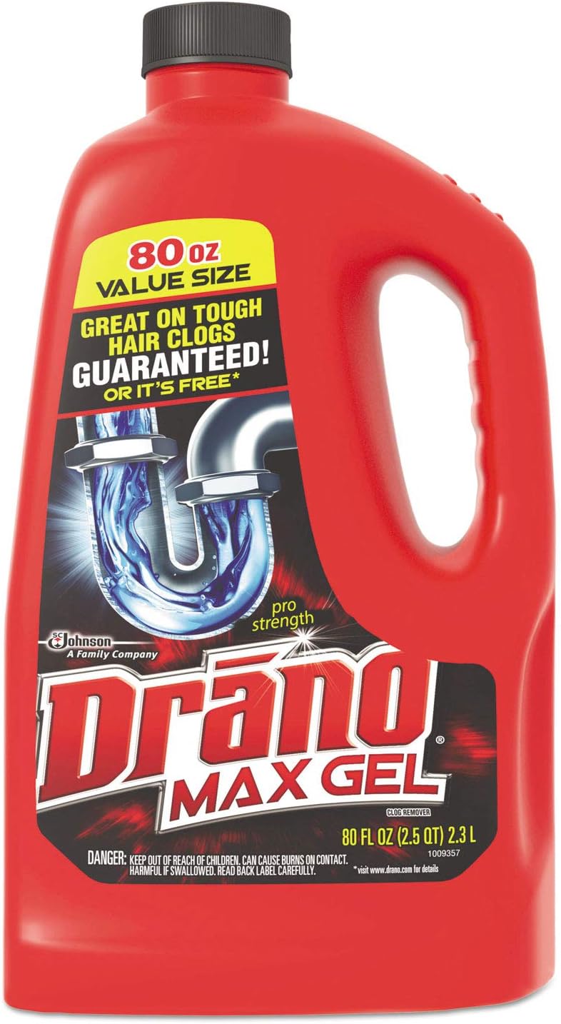 Drano Max Gel, Clog Remover, 80-Ounce, 6-Pack