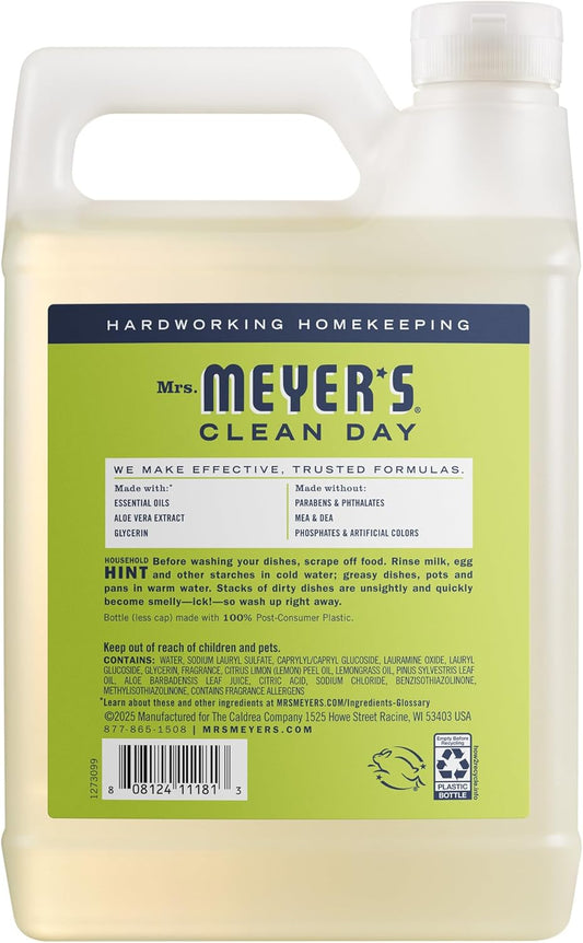 MRS. MEYER'S CLEAN DAY Liquid Dish Soap Refill, Basil, 48 fl. oz