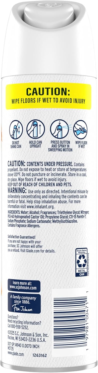 Glade Air Freshener Room Spray, Clean Linen Scent, Odor Fighting to Deliver Long Lasting Freshness, 7.3 Oz, 6 Count