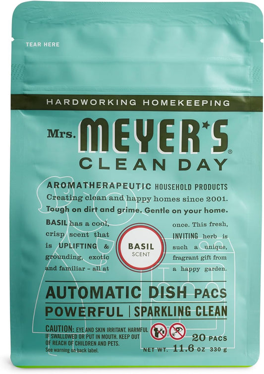 MRS. MEYER'S CLEAN DAY Automatic Dishwasher Pods, Lemon Verbena, 20 Count