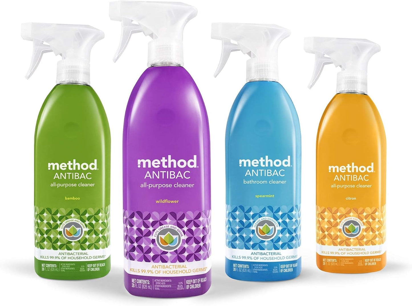 Method Antibacterial All-Purpose Cleaner Spray, Citron, Kills 99.9% of Household Germs, 28 Fl Oz