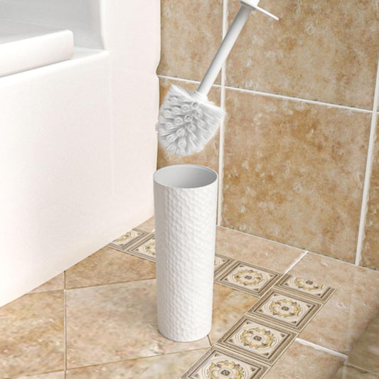 Toilet Brush, 2 Pack Toilet Brushes & Holders Sets with Plastic Handle and Soft Flexible Bristles, 4 Toilet Brush Heads for Bathroom Toilet-Ergonomic, Elegant, Durable Loo Brush (White)