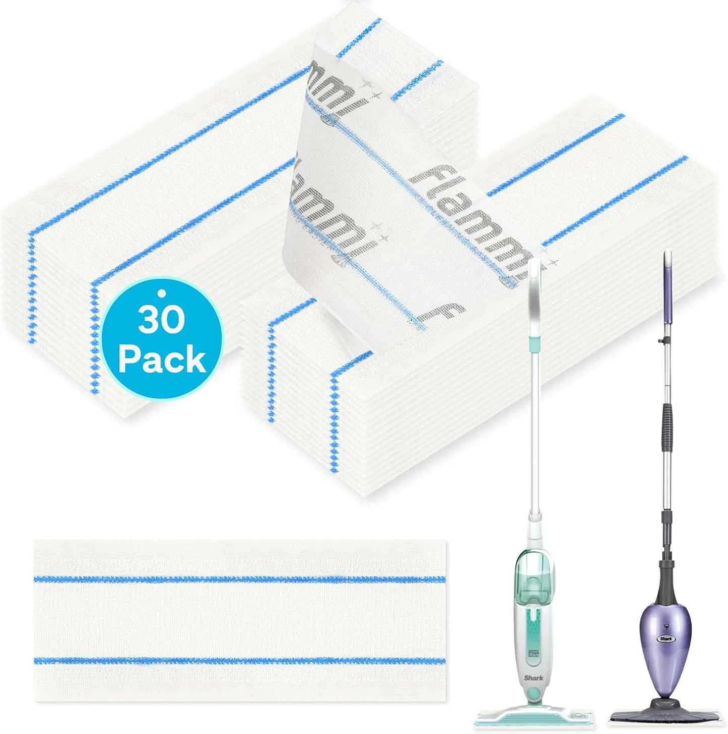Flammi Semi-Disposable Microfiber Mop Pads Compatible with Shark S1000 S1000A S3250 S3251 S3101 SK410 SK435CO SK460 SK140 SK141, 16 Pack