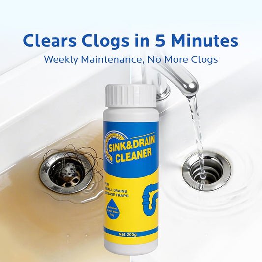 400g Large Capacity Drain Cleaner: Fast Sink Clog Remover and Powerful Foam Unclogger for Hair & Grease, Kitchen & Bathroom Pipe Cleaner, 3.0 Formula