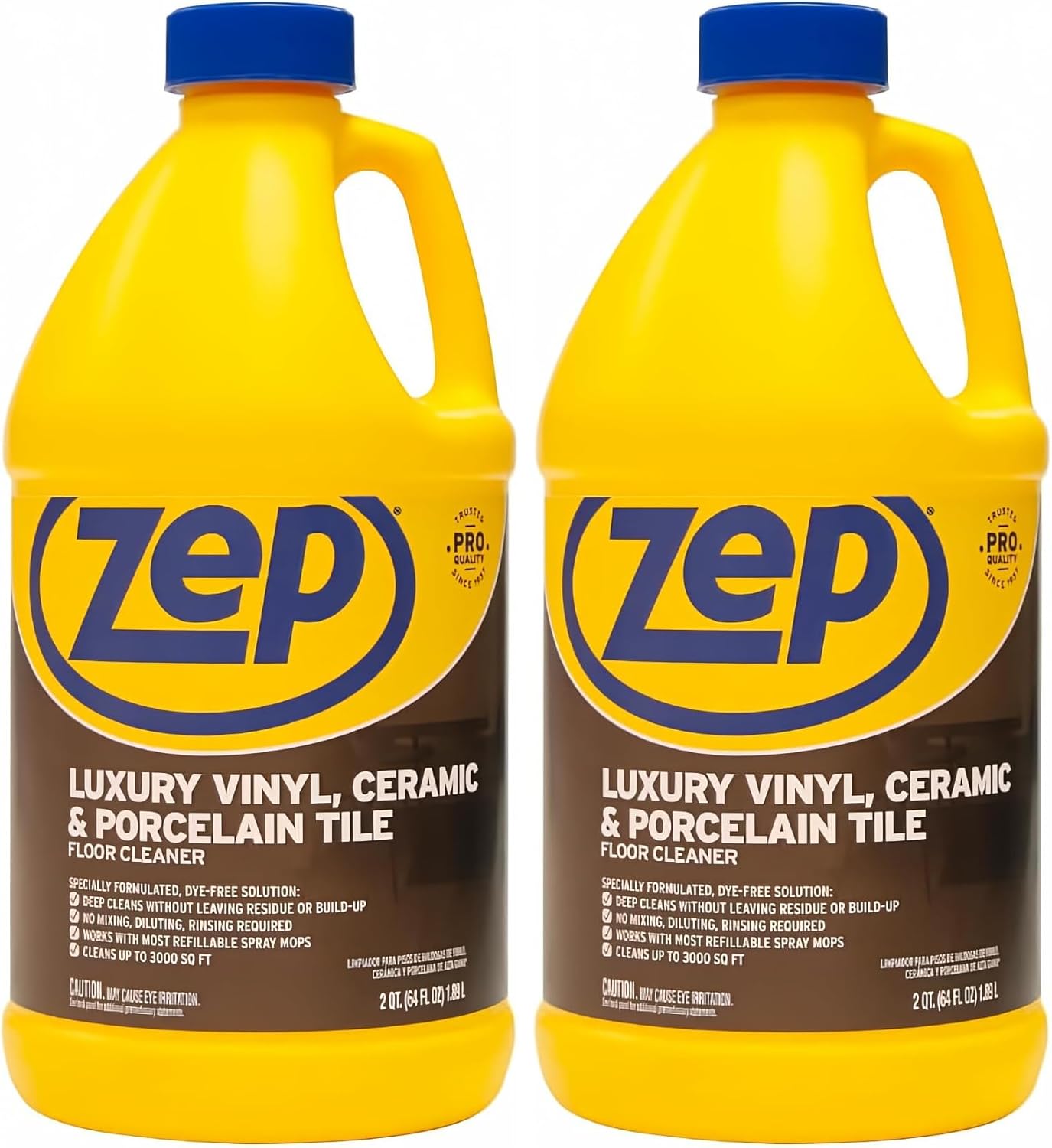 Zep Luxury Vinyl, Ceramic and Porcelain Floor Cleaner - 64 oz. ZULVCP64 Safe for Grout, Pro Formula