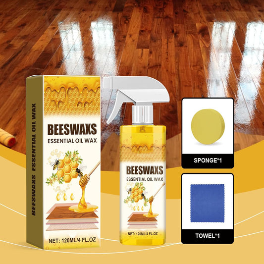 Beeswax Wood Polish Spray, Beeswax Essential Oil Wax, Bees Wax Furniture Polishs And Cleaner, For Wooden Furniture And Floor, 120ml/4 Fl Oz (2PC)