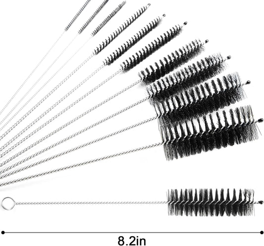 LOVEINUSA Straw Cleaner Brush, 10 Pieces 8.2 Inch Bottle Brush, Nylon Tube Brushes Kit for Reusable Drinking Straws, Sippy Cup, Tumbler, Water Bottle