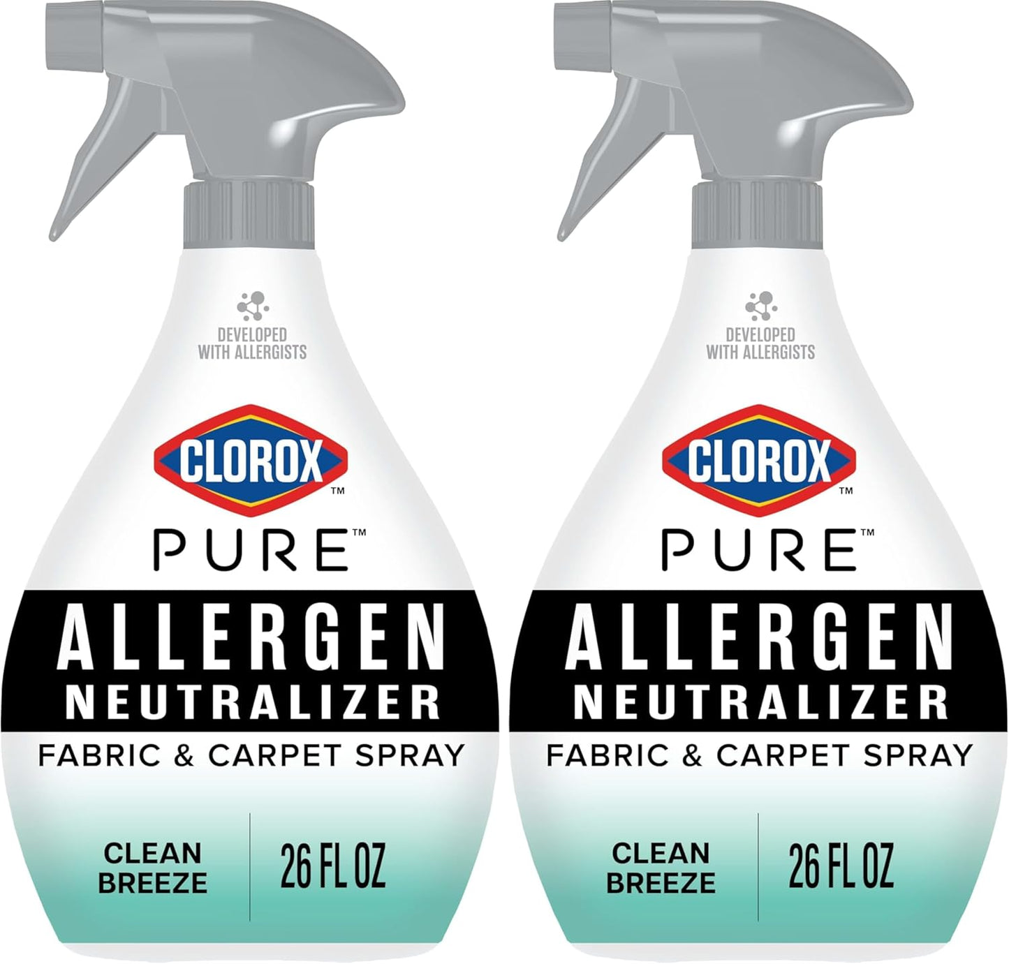 Clorox PURE Allergen Neutralizer Fabric and Carpet Spray, Clean Breeze, 26 Fluid Ounces (Pack of 2)