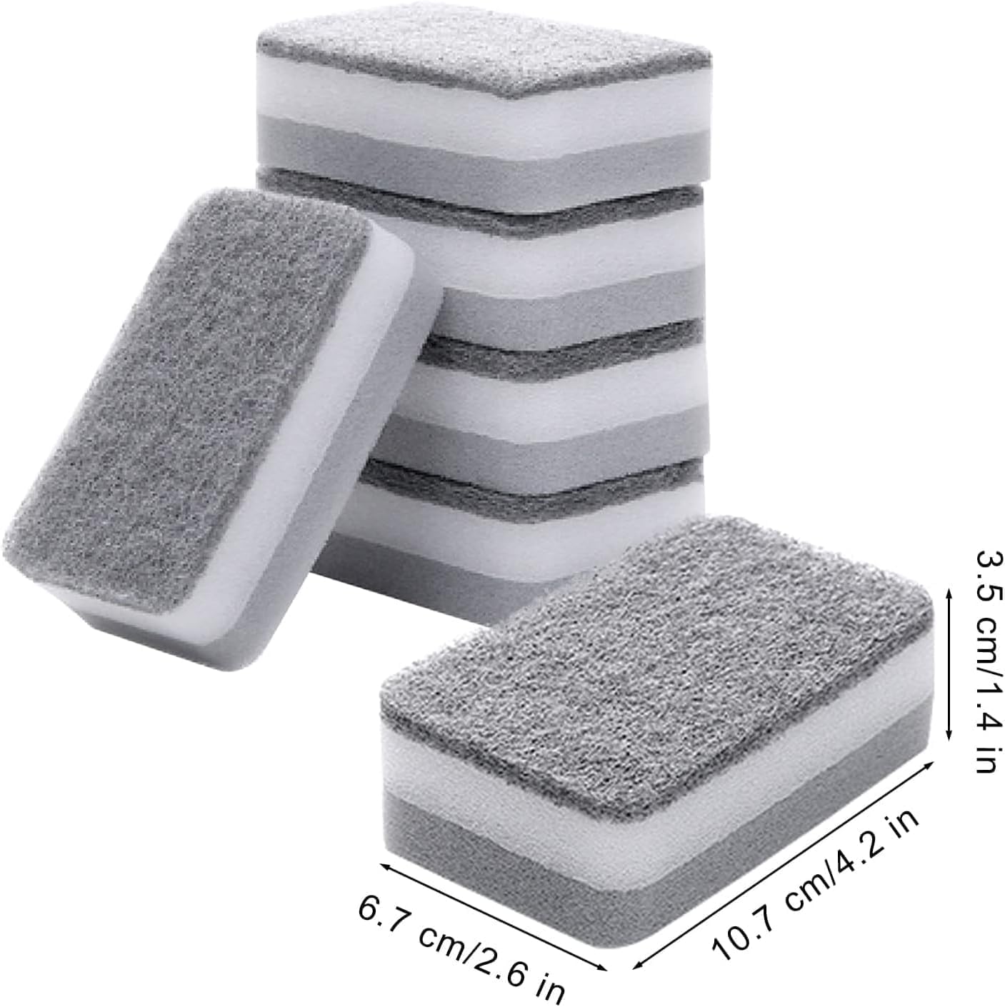 Individually Wrapped Sponges 20 Pack Kitchen Dishwashing Sponge Bulk, Non Scratch Dishes Scouring Pad Dishcloth, Odor-Free Sponge Wipes for Household Cleaning Dishes Travel Apartments - Grey